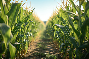 Rows of the green corn field, a Nature Photo by AlyaAnd