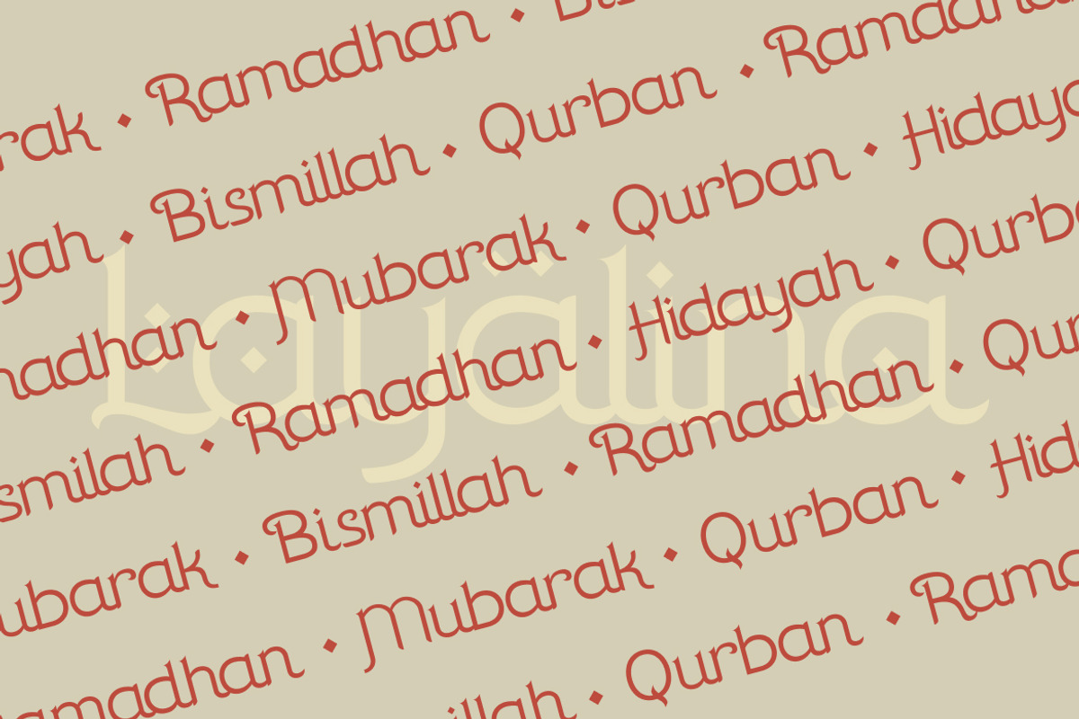Layalina Islamic Display Font, a Font by Vadovastd (Photo 3 of 7)
