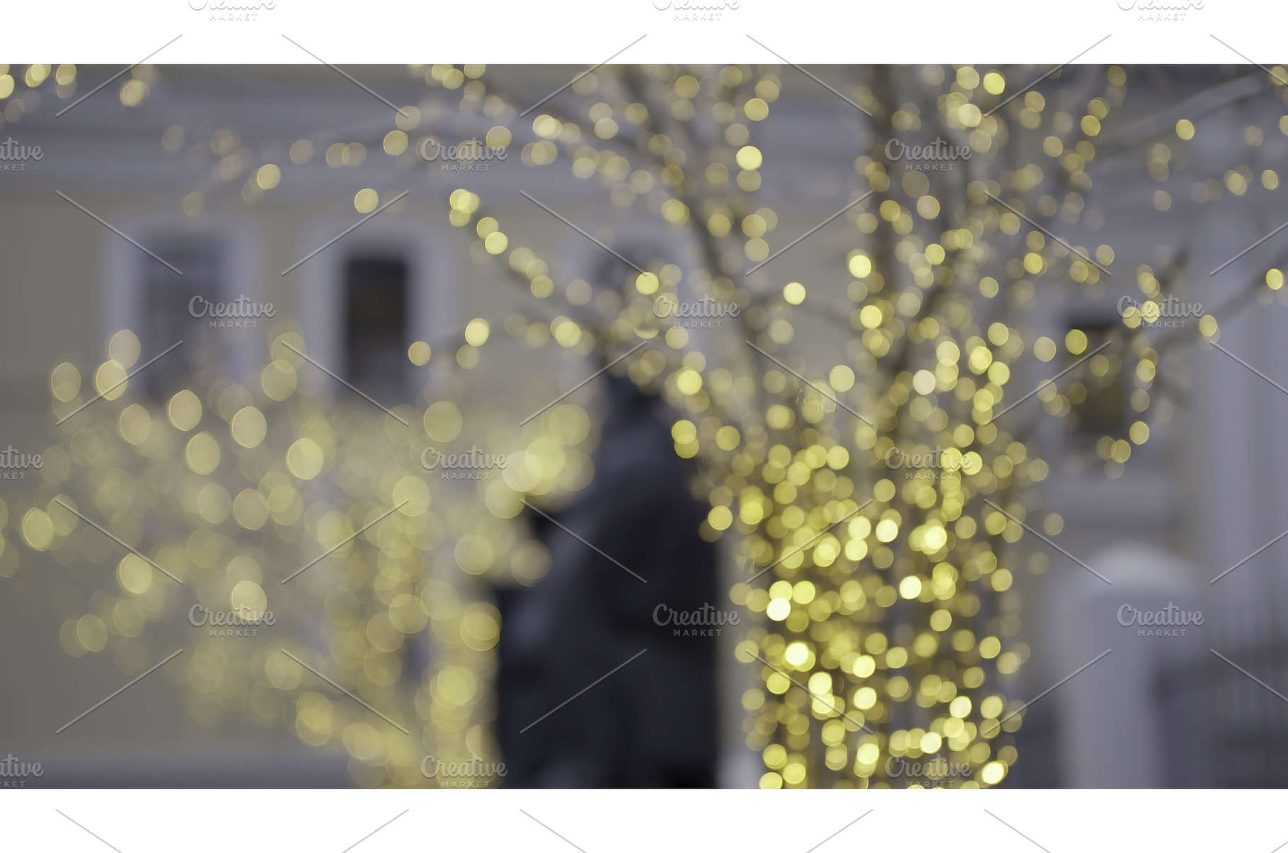 Golden christmas lights twinkling on, a Holiday Photo by Media Whale Stock
