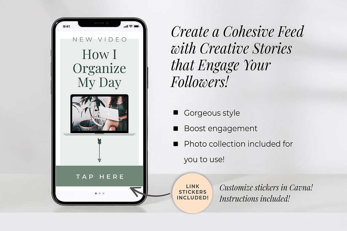 Instagram Stories for Canva | Green, a Social Media Template by Thirty One Palms Studio (Photo 6 of 8)
