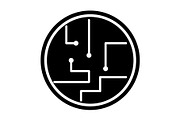 Microcircuit icon design template, a Solid Icon by Sumberpangan (Thumbnail 1 of 3)