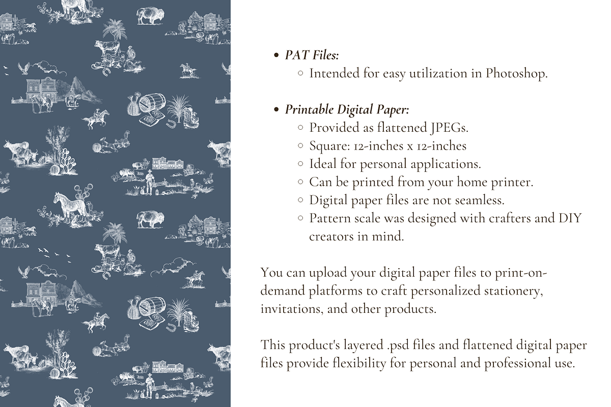 Western Toile de Jouy Pattern, a Background Graphic by Hughes Studio (Photo 7 of 8)