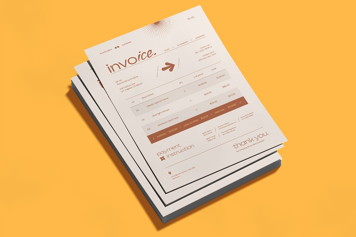 Montclaire Product Bill - Invoice, a Print Template by VUNIRA (Photo 3 of 3)