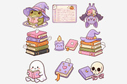 Haunted Reading Club Clipart Bundle, a Seasonal Illustration by Tanya Kart (Thumbnail 8 of 10)