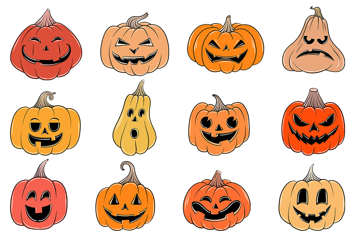Pumpkins - Cartoon Collection, an Illustration by Alina Sh (Photo 3 of 7)