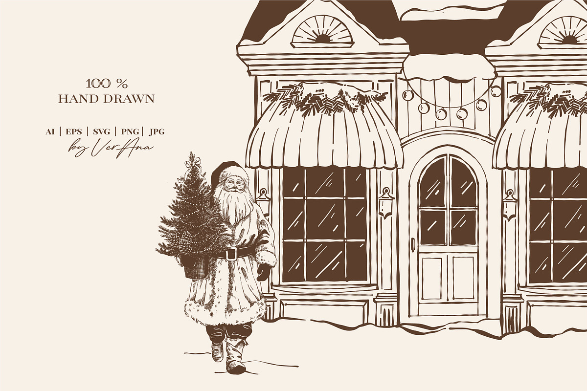 Vintage Christmas Fair Vector Set, an Object Graphic by VerAna (Photo 18 of 19)