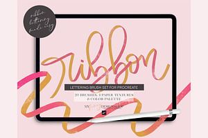 Procreate Ribbon Lettering Set