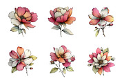 Whimsical Summer Flower Clipart, a Transportation Illustration by SinaCreation (Thumbnail 2 of 7)