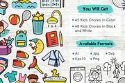 Kids Chores Clipart Collection, an Education Illustration by Gulnara Sabirova (Thumbnail 3 of 8)