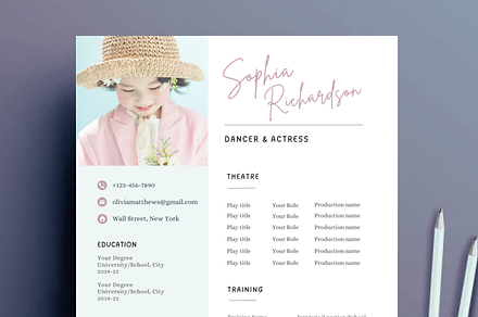Child Actor Resume Template CANVA