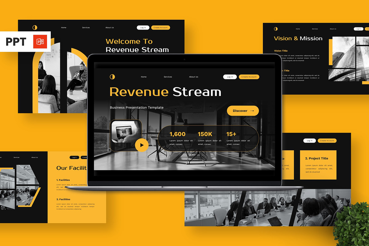 Revenue Stream - Business Powerpoint, a Presentation Template by Deepslide Studio (Photo 1 of 6)