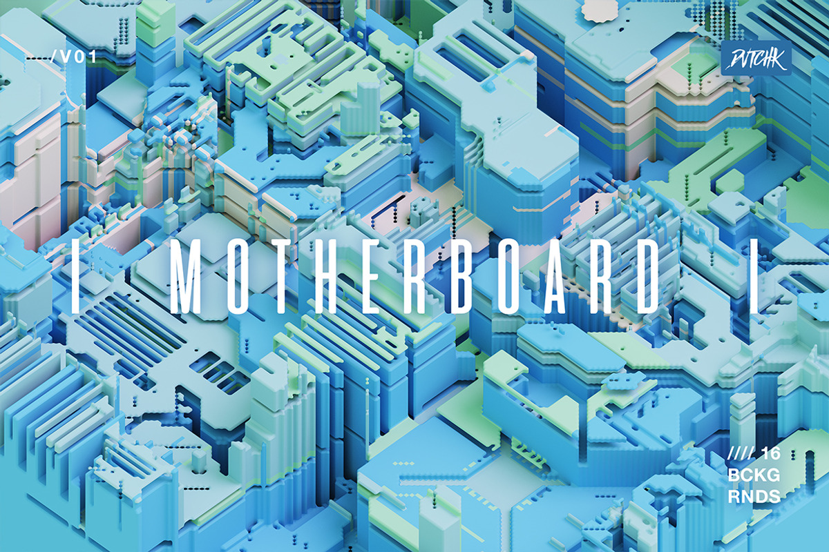 Motherboard | 3D Circuit Backgrounds, a Background Graphic by dvtchk (Photo 8 of 12)