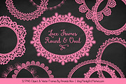 Pink Round Lace Frames, an Illustration by Amanda Ilkov (Thumbnail 2 of 5)