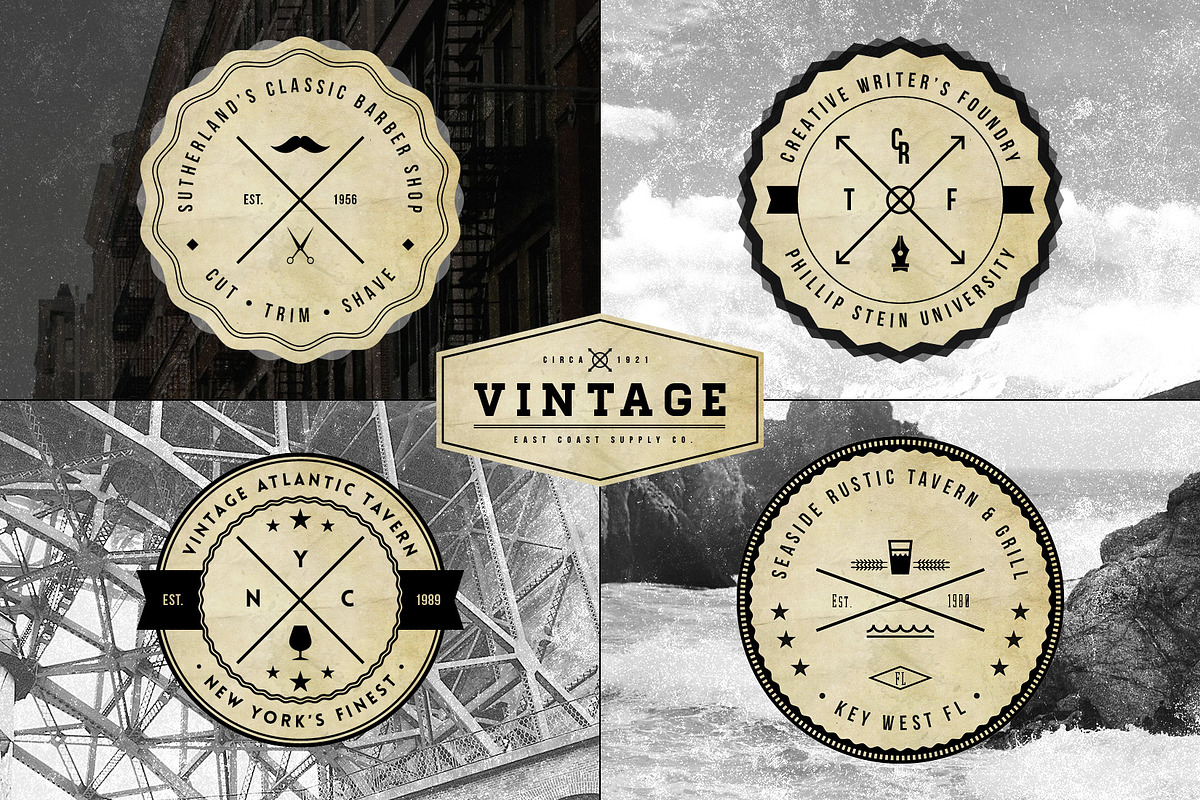 Vintage Logo Badge Templates, a Branding & Logo Template by SevenSlashSix Design Co. (Photo 1 of 4)