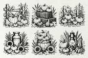 Pumpkin Harvest Line Art Graphics, a Seasonal Illustration by DENIDigitalArtSudio (Thumbnail 2 of 6)