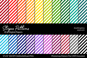 Stripes Digital Papers, a Pattern Graphic by ZoollGraphics