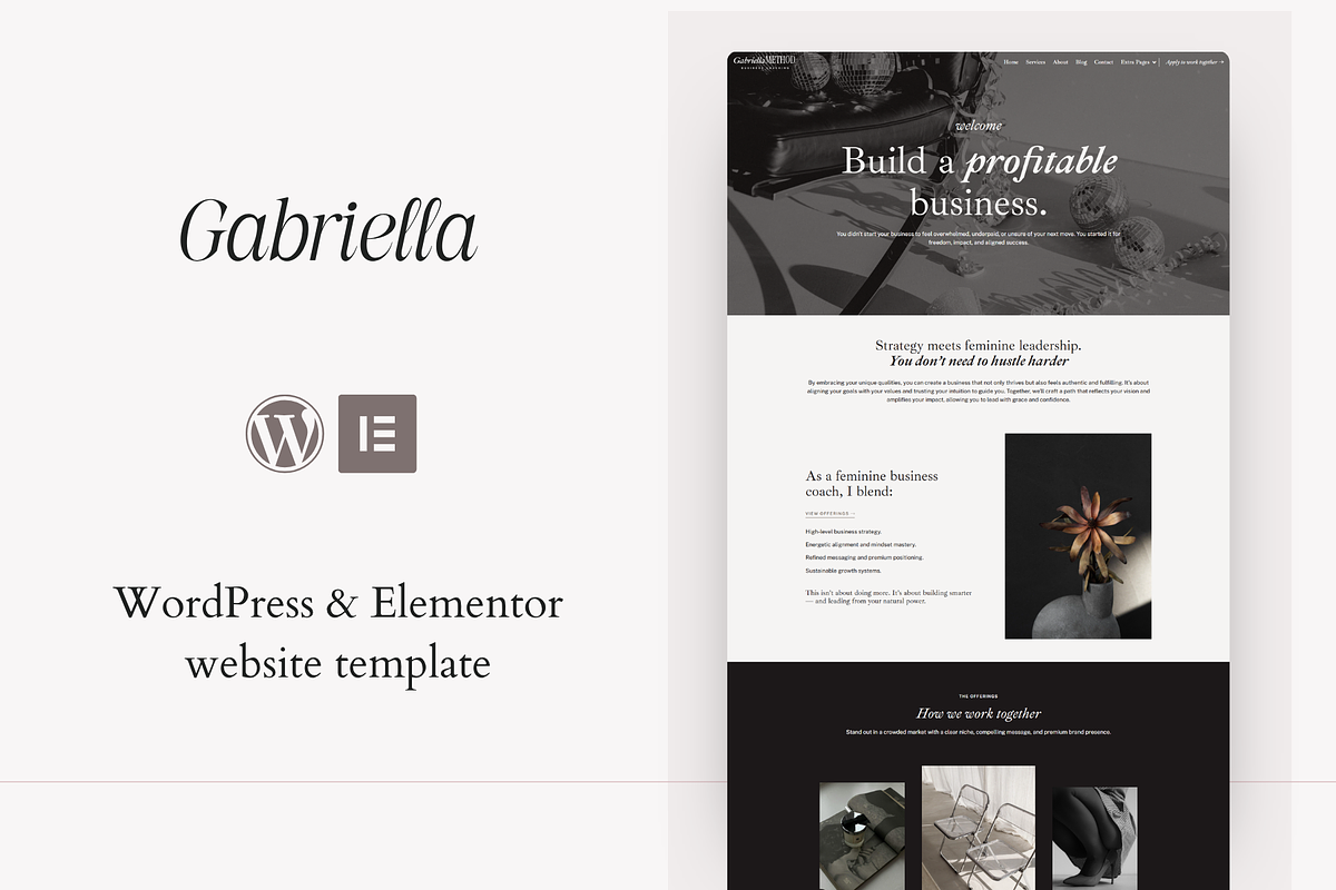 Gabriella | WordPress, Elementor pro, a WordPress Template by DesignWithCris (Photo 1 of 5)
