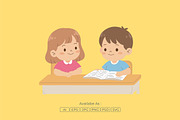 Kids Reading Book Together School, a Person Illustration by Partikusi Design (Thumbnail 2 of 3)