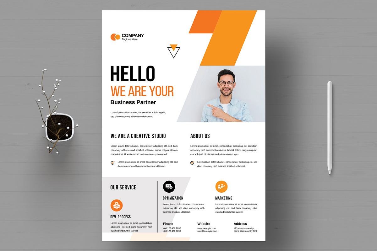 Business Flyer with Colorful Accents