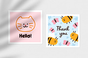 Cute doodle post card designs set, a Background Graphic by Good Studio (Thumbnail 5 of 11)