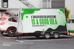 Mobile Billboard Adv Trailer Mockup