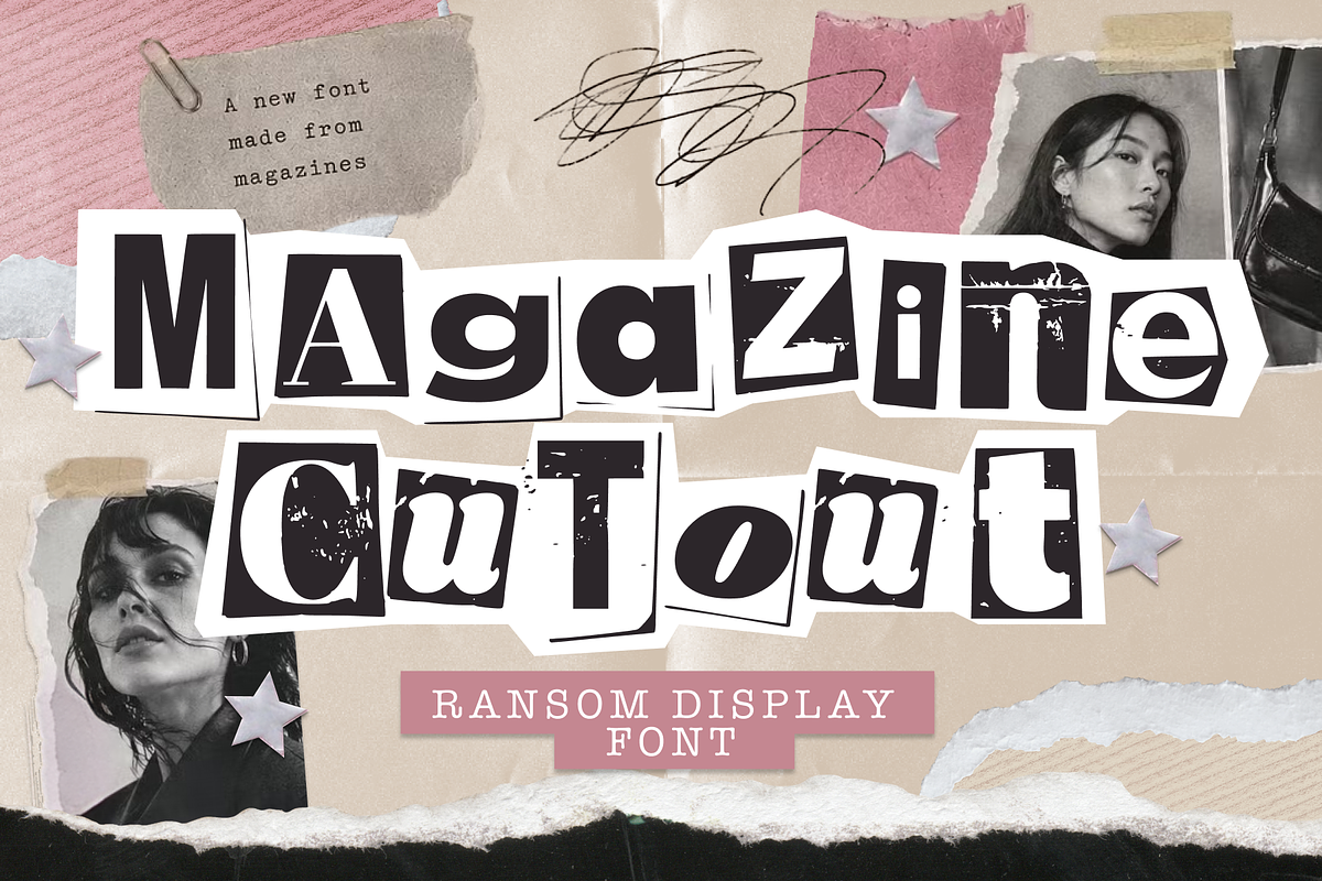Magazine Cut Out – Display Font, a Serif Font by Studio C (Photo 2 of 5)