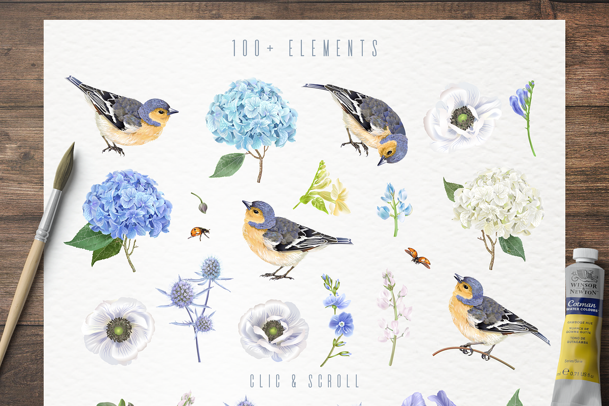 BLUE DREAM| CLIPART, a Decorative Illustration by Purple-Bird (Photo 18 of 20)