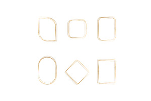 Watercolor gold frames set with, an Illustration by okskukuruza