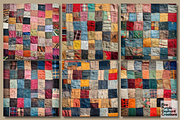 Old Patchwork Quilt Fabric Texture, a Texture Graphic by Fine Purple Elephant (Thumbnail 3 of 3)