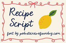Recipe Script Font
