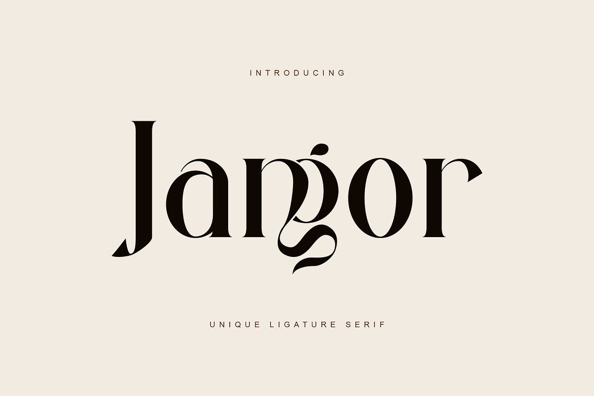 Jangor ligature serif typeface, a Serif Font by yaqublekker (Photo 1 of 10)