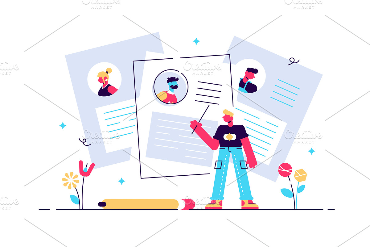 Concept CV, Human Resources, a Person Illustration by marcovector (Photo 2 of 2)
