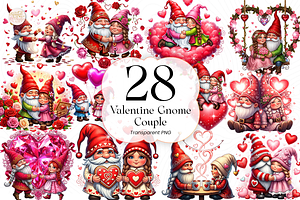 Valentine Gnome Couple PNG Clipart, a Person Illustration by KennedyStudio