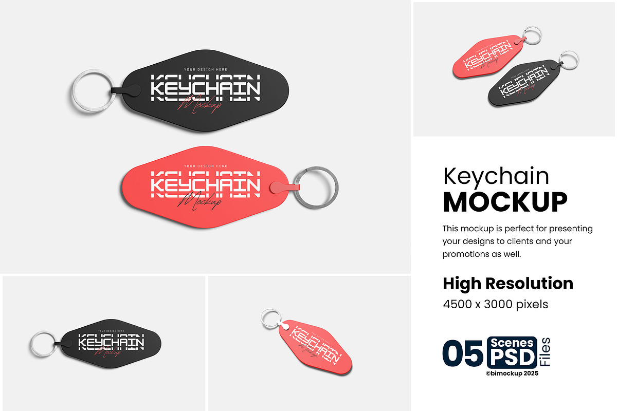 Keychain Mockup, a Product Mockup by bimockup (Photo 1 of 6)