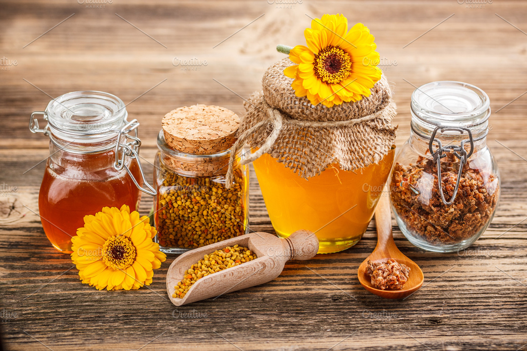 Honey stock photo containing apiary and bees