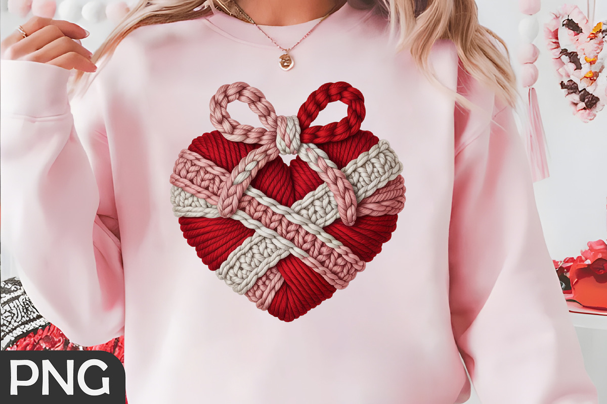 Faux Yarn Valentine Bow Heart Clipar, an Illustration by RobertsArt (Photo 3 of 4)
