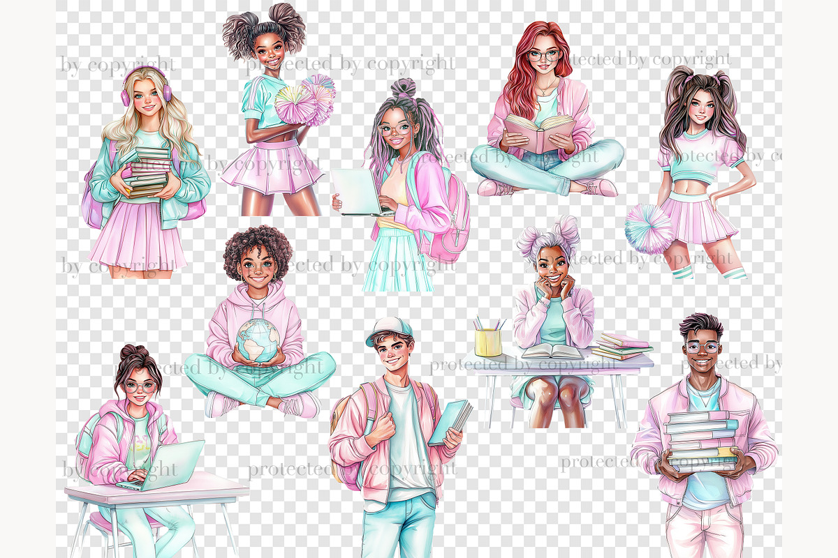 Back To School Clipart, a Person Illustration by GlamArtZhanna (Photo 8 of 8)
