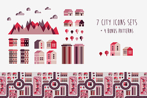 Flat Town Infographic Elements.