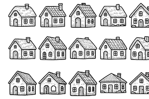 Cozy House Icons, an Object Graphic by nikagraphic