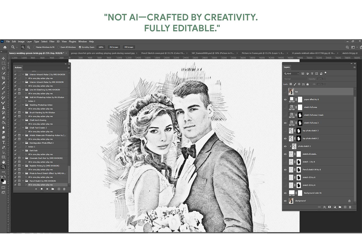 Pencil Sketch Photoshop Action, an Action Add-On by MRI STUDIO (Photo 2 of 14)