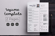 Modern Resume & CV Template, a Resume Template by Hito Graphic (Thumbnail 1 of 8)