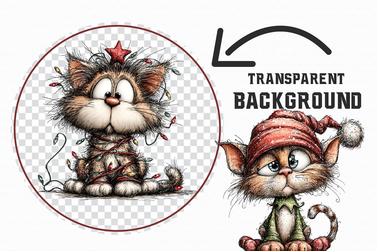 Whimsical Funny Silly Holiday Cats, an Illustration by Libby Wishes (Photo 7 of 7)