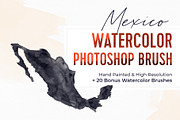 Mexico Watercolor Photoshop Brush, a Brush Add-On by Fernwel Creative (Thumbnail 1 of 4)