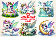 Cute Fairy Unicorn Sublimation Clipa, an Illustration by DreamArtGraphic (Thumbnail 1 of 5)