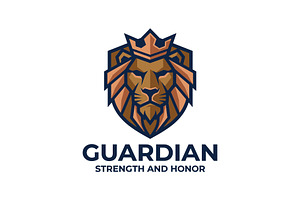 King Lion Mascot Cartoon Logo