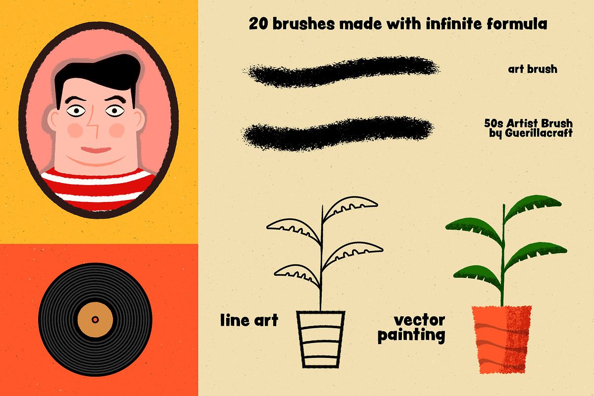 1950s Artist Brush Pack, a Brush Add-On by Guerillacraft (Photo 3 of 6)