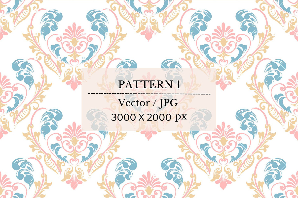Damask Pattern Set - Ornate Floral, a Pattern Graphic by wind mill (Photo 2 of 4)
