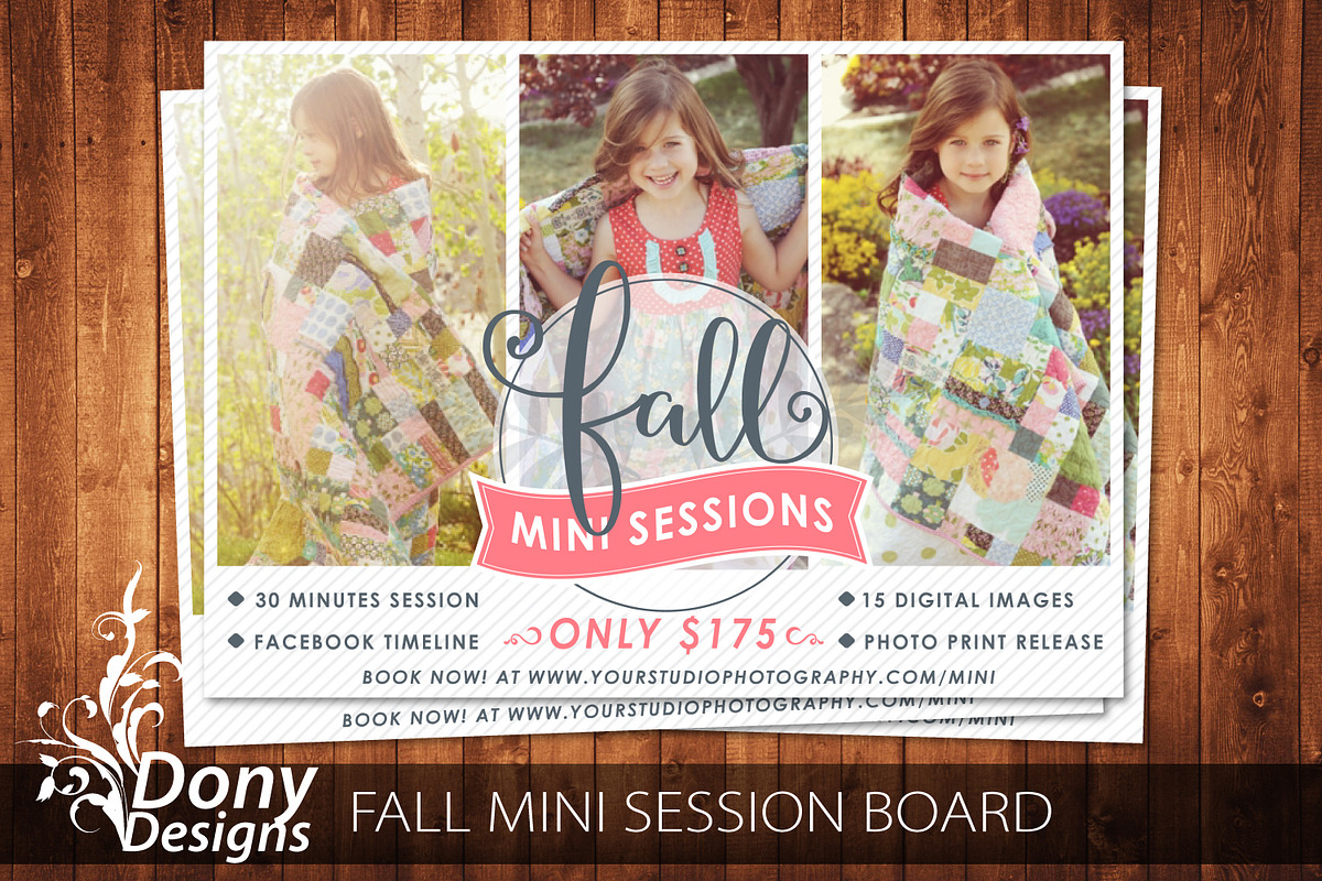 Fall Mini Sessions PSD Template, a Flyer Template by DonyDesigns