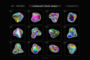 Iridescent Fluid 3D Shapes Pack