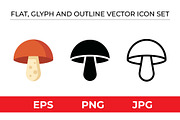 Mushroom Icon Set - 3 Styles, an Outline Icon by Artonix (Thumbnail 1 of 2)